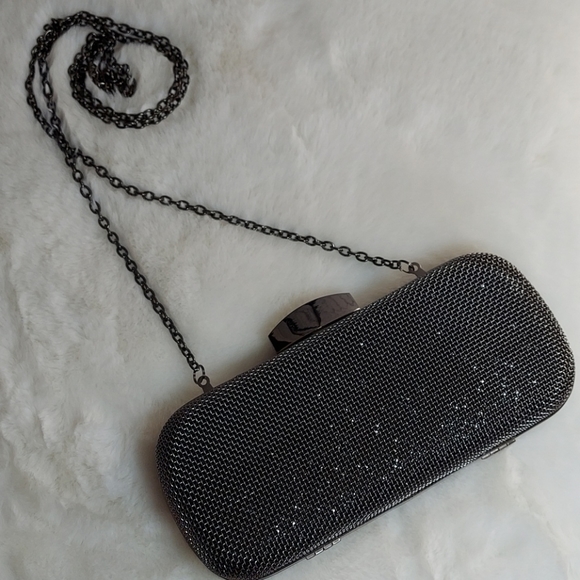 RSVP Handbags - RSVP Charming Charlie mesh box clutch w/chain